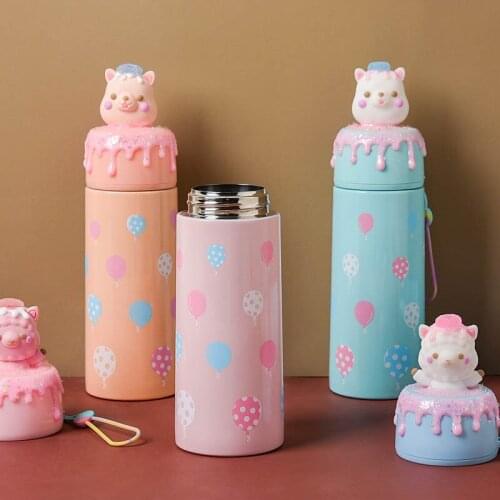 Alpaca Thermal Mug Cartoon Stainless Steel Cute Thermos Water Bottle Portable Vacuum Flask for Children Coffee Mug Insulated Cup