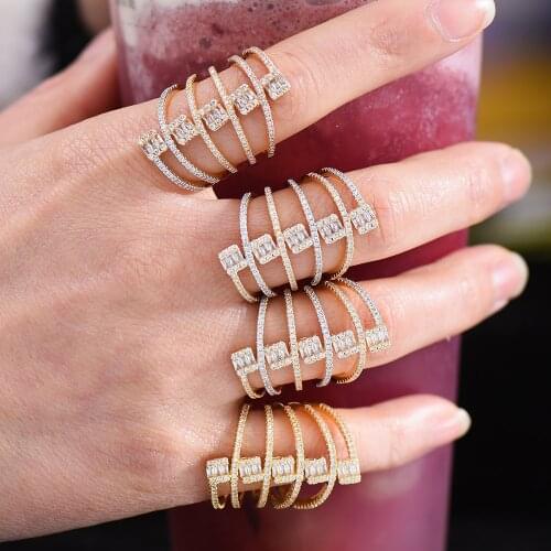 GODKI Luxury Crossover Design Bold Statement Rings with Zirconia Stones 2020 Women Engagement Party Jewelry High Quality