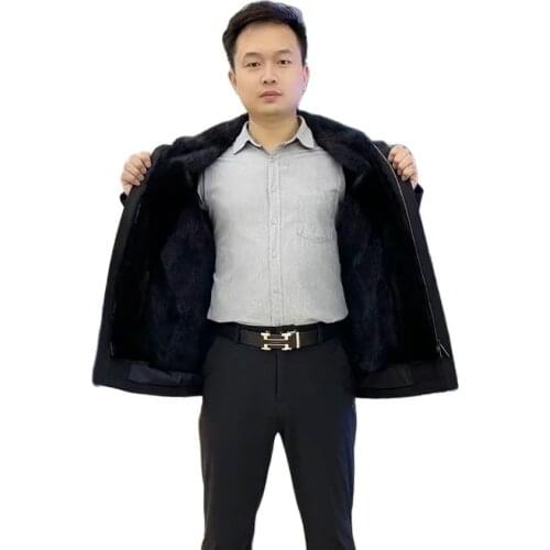 Winter Fur Coat Men Parka Natural Mink Fur Jacket Warm Thick Hooded Outwear Multi Color Can Custom
