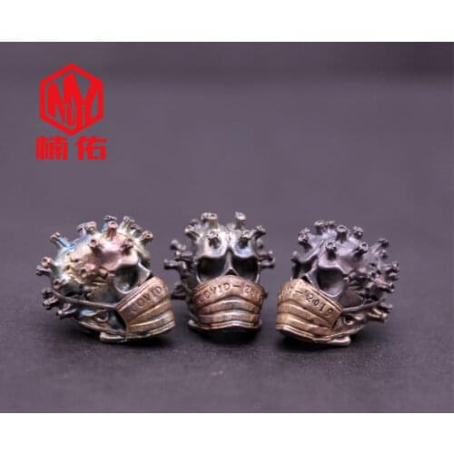 1PC Retro Brass Copper Oxide EDC Paracord Beads Umbrella Rope Cord Lanyard Pendants Knife Beads Keychain Accessories Outdoor