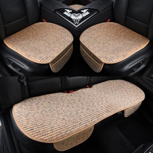 3PCS/set Car Seat Cover Front Rear Plush Warm Seat Cushion Protector Mat Pad Flocking Cloth Auto Interior Styling Truck SUV Van