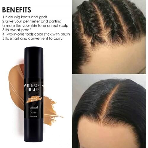 4 Color Lace Dyeing Stick Pen Hair Care Dye Stick One-Time Hair Dye Instant Hair Root Pen Hair Color Modify Pen Brown