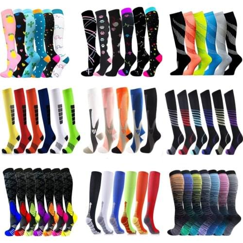 6 Pairs/Lot Compression Stockings Dropship Atheletic Football Soccer Stockings For Edema Diabetes Varicose Veins Socks Men Women