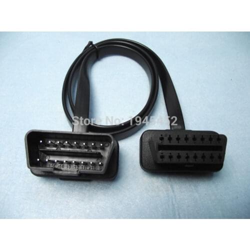 75CM Flat Thin As Noodle Cable OBD OBD2 OBDII 16Pin Male to Female Diagnostic Tool Extension Connector Cables