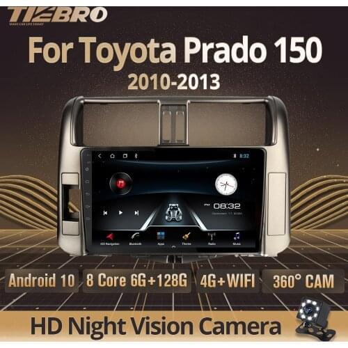TIEBRO 2din Android 9.0 Car Multimedia Player AutoRadio For Toyota Land Cruiser Prado 150 2010-2013 Stereo GPS Navigation 4G BT