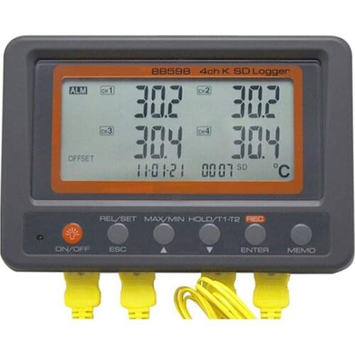 AZ88598 Multiple 4 channel K type Temperature Recorder SD card data logger monitor