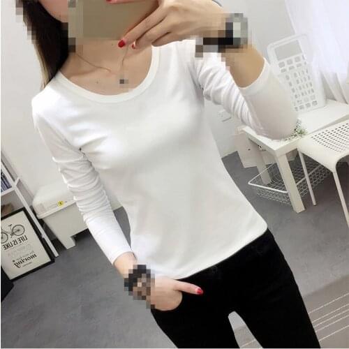 B1000 Cheap wholesale 2020 spring new Ms render unlined upper garment women slim pure color long sleeve T-shirt