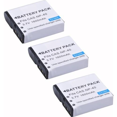 3pcs 1600mAh NP-40 NP40 NP 40 Battery for CASIO EX-Z30/Z40/Z50/Z55/Z57/Z750 EX-P505/P600/P700 PM200 Battery