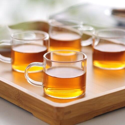 Free shipping glass cup drinkware, shot glass cups with handle