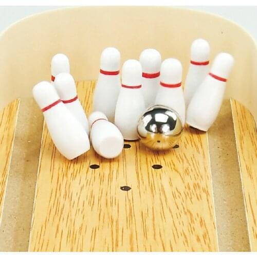 Children Alpinia Oxyphylla Toys Wooden Mini- Bowling Parenting Mutual Action Desktop Game Leisure Time Decompression
