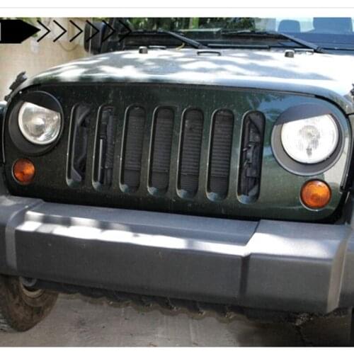 Wrangler JK JKU 2007-2017 Lamp Hoods Car Replacement Front Light Headlight Angry Bird Style Trim Cover ABS For Jeep