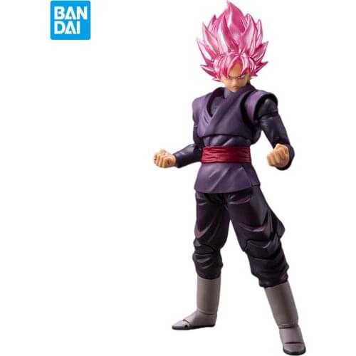 Bandai Original Anime SHF Dragon Ball Super Super Saiyan ROSE Goku Black Zamasu ABS Action Figures Collection Model Toys Gifts