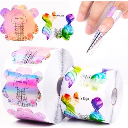 300Pcs/500pcs Nail Forms French Acrylic UV Gel DIY Nail Tips Builder Extension Gel Form Guide Stencil Nail Art Beauty Tools