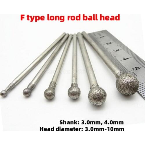 1Pcs Carbide File Grind Needle Cutter Jade Carve Precision Engrave Spherical Round Ball Diamond Burrs Bits Burr Rotary Tool
