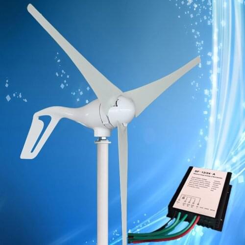 2021 Best Selling Wind Generator 400W Wind Turbine with 3/5/6PCS Blades + Wind Generator Charge Controller, For Marine and Land