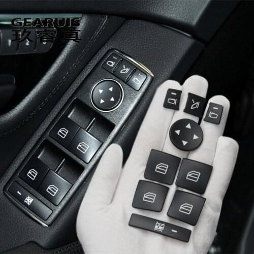 Car Door Window Glass Lifting Buttons Frame Cover Sticker Trim For Mercedes Benz C Class W204 2007-2010 Interior Accessories LHD
