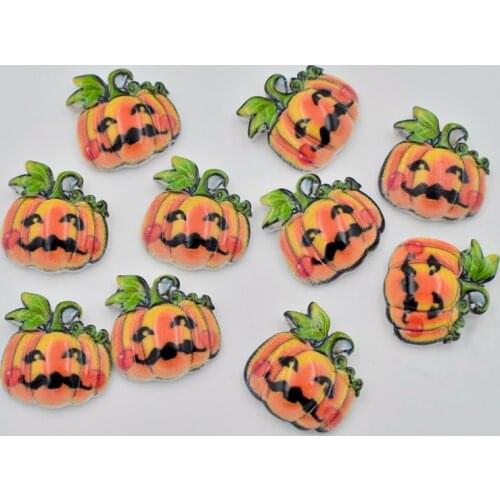 Resin Lovely Colorful Pumpkin Flat Back cabochon Stone Appliques Home Decor Crafts 20pcs DIY christmas Scrapbook OF172