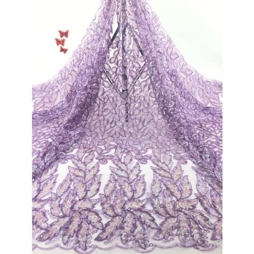 Sequin lace fabric African French lace fabric 2021 high quality lace fabric, suitable for Nigerian evening dress FJ3698