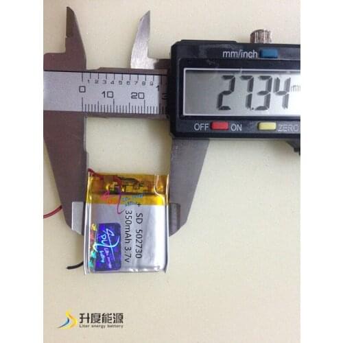 High quality 3.7v/350mAH 502730 lithium recharge battery