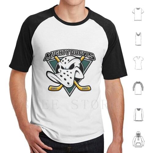 The 90S Logo Hockey T Shirt Men Cotton 6Xl Hockey Sport Movie Duck Geek Nerd Green White Play Ice Hockey Flying V Estevez