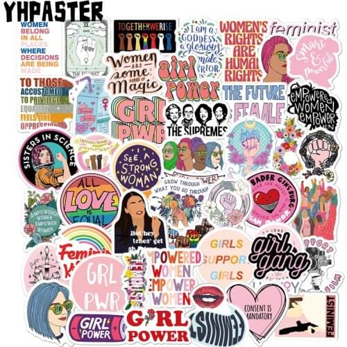 10/30/50Pcs Feminist cartoon forced girl stickers are suitable for motorcycle mobile phone laptop electric bicycle no repetitive