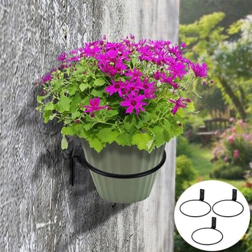 3pack Flower Pot Holder Ring Wall Mounted, Metal Wall Mount Pot Holder,collapsible Flower Pot Ring For Hanging Plants And Flower