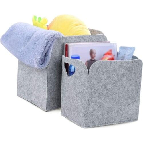 DIY Desktop Storage Basket Underwear Toy Storage Box Felt Portable Laundry Basket Organizer Stationery Container 3pcs/set