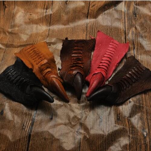 Genuine leather Colorful ostrich claw leather accessories materials for bag key chain decoration