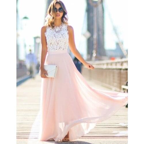 New Arrival 2021 Fall Summer Evening Party Hollow Out Beach Dress Womens Boho Sleeveless Maxi Dress Party dresses