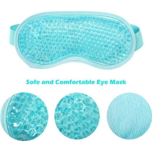 Cooling Eye Mask Reusable Gel Eye Mask for Puffiness Cold Eye Mask Eye Ice Mask Pack with Plush Backing for Headache Migraine