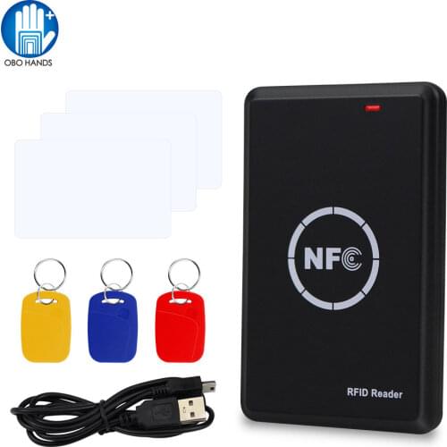 125KHz 13.56MHz RFID Copier Duplicator NFC Smart Card Reader Writer Encrypted Key fob Programmer USB UID ID IC T5577 EM4305 Card