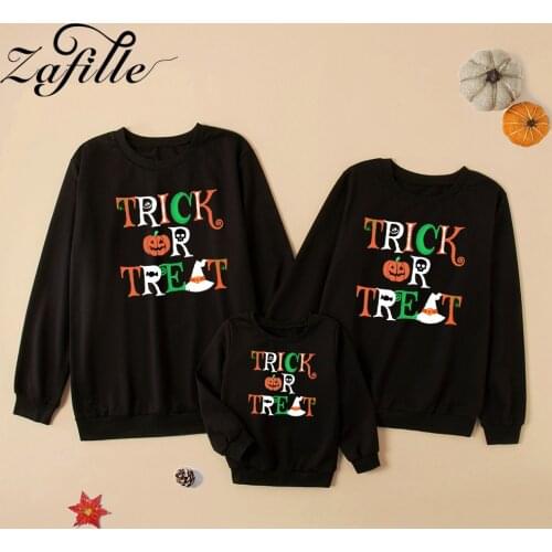 ZAFILLE Family Halloween Clothes 2021 Autumn New Family Sweatshirts Pumpkin Mother Kids Sweatshirts Mommy and me Clothes