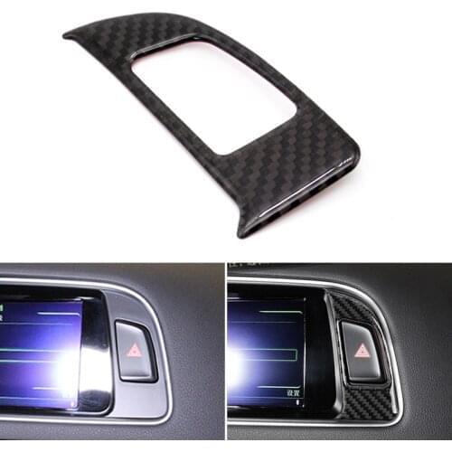 Real Carbon Fiber Car Styling Navigation Dashboard Panel Warning Light Cover Trim For Audi Q5 2009 2010 2011 2012 2013 - 2017