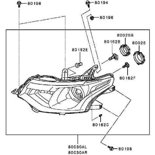 Only cover for HID headlight for outlander 2013-2015 head lamp PMMA lampshade for airtrek phev no glue price for 2 pieces