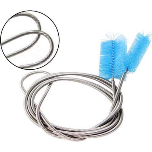Aquarium Pipe Cleaning Brush Fish Tank Cleaner Tube Stainless Steel Water Filter Air Tube Flexible Double End Hose Accessories