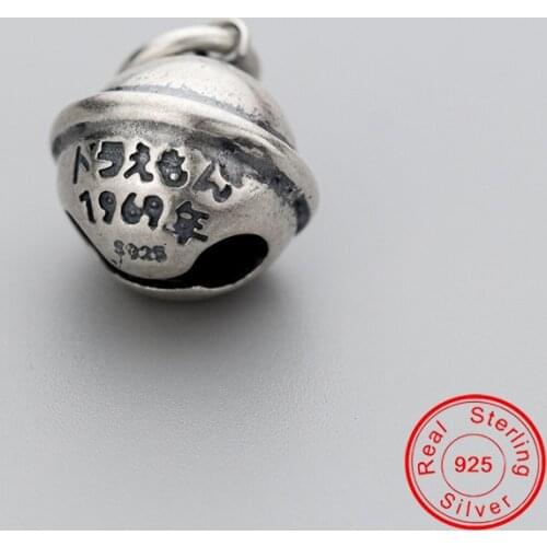 UQBing Vintage Handmade Thai Silver Round Bell Charms DIY Fits Bracelets Necklaces Jewelry Findings