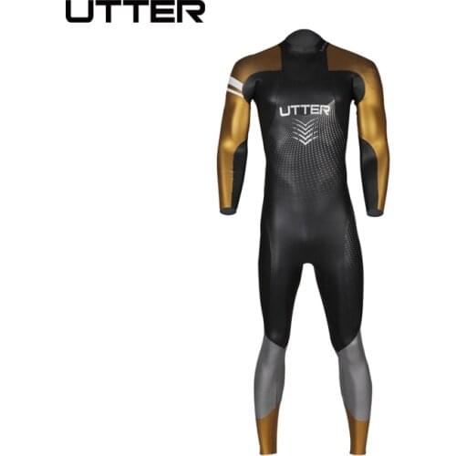 UTTER 2020 New Design Elitepro Mens Gold SCS Triathlon Suit Yamamoto Neoprene Swimsuit Long Sleeve Surfing Wetsuit