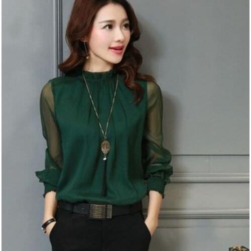 Wangxiangqian Stand-up Collar Blouses