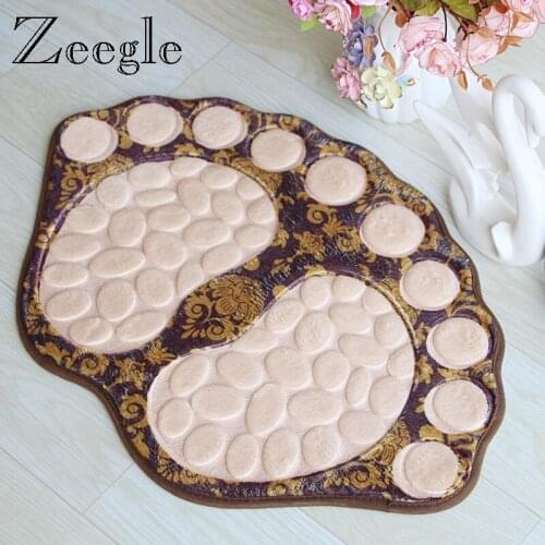 Zeegle Home Door Funny Mat Floor Rug Big Toe Embossing Carpet Absorbent Hallway Carpet Anti Slip Area Rug Bedroom Entrance Mat