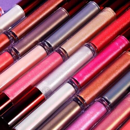 Pearly Shiny Moisturizing Lip Glaze MetallicGlitter Lip Gloss Private Label Lipgloss Wholesale No Logo Pigment Powder Waterproof