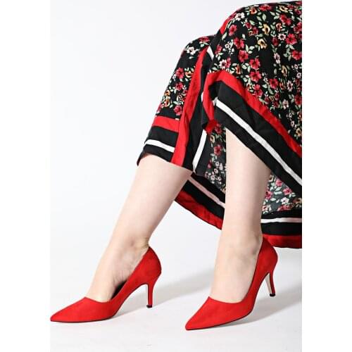 ALTINAYAK Women Red Mirrored Heel Pointed Classic High-Heeled Shoes