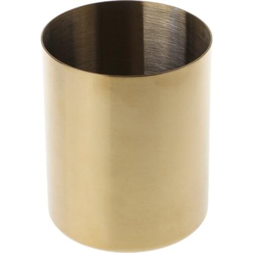 Golden Pen Pencil Pot Holder Container Organizer Home Desk Stationery Decor