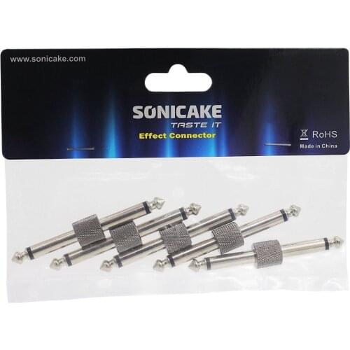 Sonicake 1/4 Inch Guitar Effect Pedal Straight Connector 5 Packs 1/4" (6.35mm) Mono Connector QEC-03