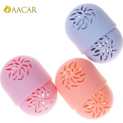 1PC Makeup Sponge Holders Puff Storage Box Silicone Breathable Cosmetic Sponge Drying Case Puff Holder