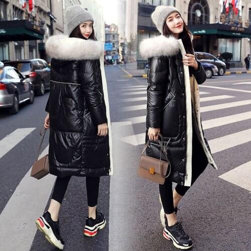 2020, winter coat, duck down womens hooded jacket, warm raccoon fur collar, Korean style, doudoune