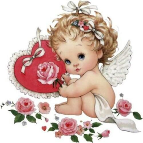 5d Diy Diamond Painting Angel Baby Cartoon Full Square / Round Drill Cross Stitch Rhinestone Mosaic