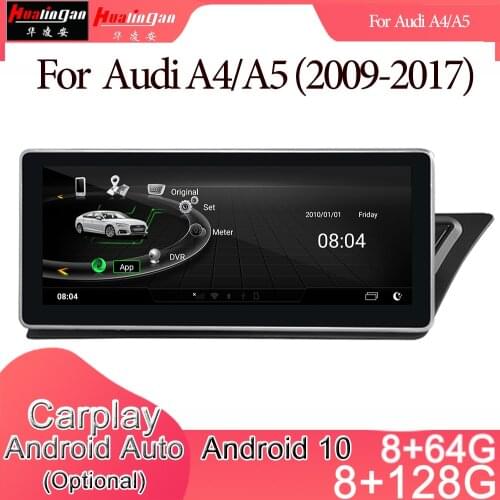 Android 10 Car Multimedia DVD Stereo Radio Player GPS Navigation Carplay Auto for Audi A4/A5(2009-2017) 2G System Right Drive