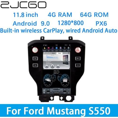 ZJCGO Car Multimedia Player Stereo GPS DVD Radio Navigation Android Screen System for Ford Mustang S550 2015~2019