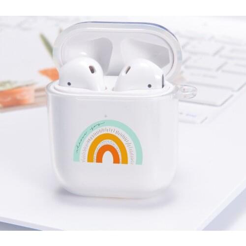 Case for Airpods Cute Rainbow Earphone Case Clear Case For Apple Airpod Wireless Bluetooth Silicone airpods cases airpods 1/2