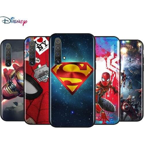 Black Soft Avenger Marvel Superhero For Realme 7i Global C2 C3 C11 C12 C15 C17 X2 X3 Superzoom X50 XT Q2 Q2i Pro 5G Phone Case